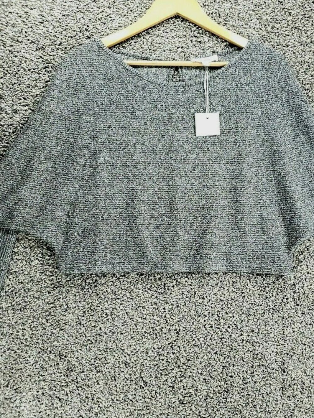 Fika the Brand Long Sleeved Pull Over Crop Top Gray Color Women's Size Medium